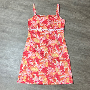 Vintage Y2K 90s Island Republic Hawaiian Floral Mini Dress